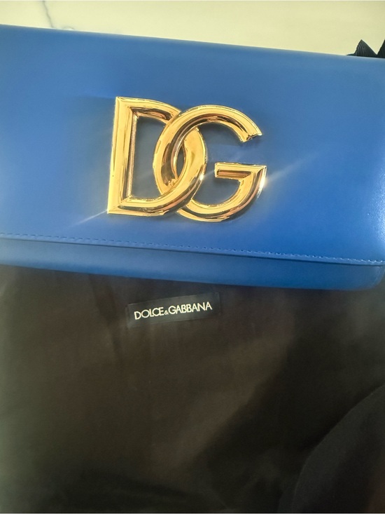 Dolce & Gabbana Handbags - Dolce & Gabbana Royal Blue Leather Clutch with Gold DG Emblem